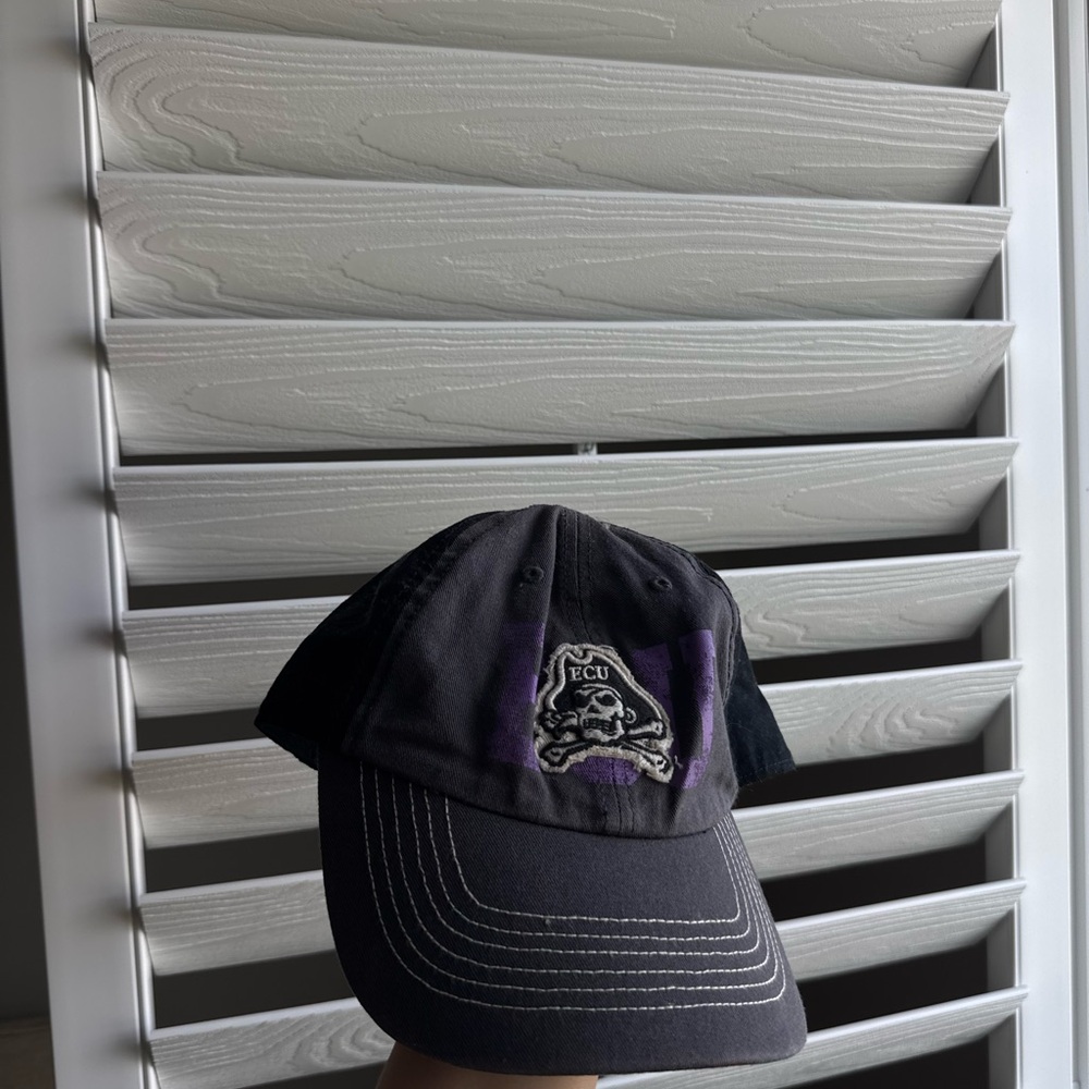 ECU Pirate Logo Black and Purple Baseball Cap